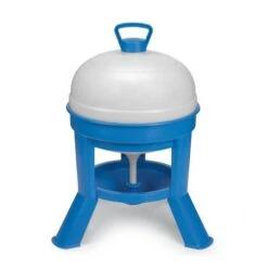 Abreuvoir Poule En Plastique à Siphon Avec Pieds 20L Bleu Et Blanc - Gaun