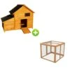 Poulailler Bantam XL 2 à 4 Poules Toit Shingle Avec Extension Parc Grillagé -Poulaillers bantam xl et parc