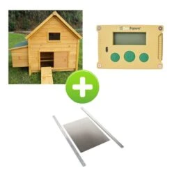 Kit Poulailler Cémani L Vert 4 à 6 Poules Avec Portier Zen Farm Autonome Et Trappe Taille Medium