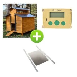 Kit Poulailler Farmer XL 6 à 10 Poules Bois FSC Avec Portier Zen Farm Autonome Et Trappe Taille Medium