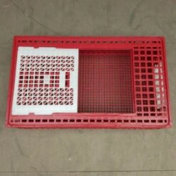 Cage Transport Poules Et Volailles 96x57x27cm 2 Portes Rouge Et Blanche -Poulaillers cage transport volailles 96x57x27 aytav dessus ouverte
