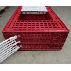 Cage Transport Poules Et Volailles 96x57x27cm 2 Portes Rouge Et Blanche -Poulaillers cage transport volailles 96x57x27 aytav detail