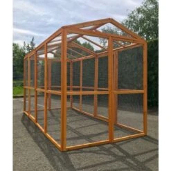 Enclos Grillagé Pour Volailles Bois 300x143x173,5cm 11 Enclos Grillagé Pour Volailles Bois 300x143x173,5cm -Poulaillers grand enclos grillage d exterieur en bois 300x143 cm vue 3
