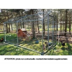 Enclos Poulailler 12m² Tubes 32mm H2,25m - Parc Grillagé Renforcé 6x2m - Acier Galvanisé 27 Enclos Poulailler 12m² Tubes 32mm H2,25m - Parc Grillagé Renforcé 6x2m - Acier Galvanisé -Poulaillers grand enclos poulailler parc grillage 2x6x2 25m dimensions