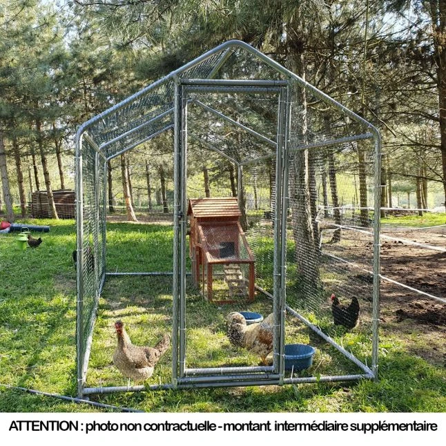 Enclos Poulailler 12m² Tubes 32mm H2,25m - Parc Grillagé Renforcé 6x2m - Acier Galvanisé 8 Enclos Poulailler 12m² Tubes 32mm H2,25m - Parc Grillagé Renforcé 6x2m - Acier Galvanisé – Image 6