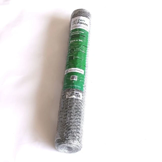 Zen Farm Grillage Poulailler Acier Galvanisé à Chaud Triple Torsion 25m X 1m épaisseur 0,8 Mm 3 Zen Farm Grillage Poulailler Acier Galvanisé à Chaud Triple Torsion 25m X 1m épaisseur 0,8 Mm