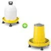 Kit Plastique 10/12 Poules Abreuvoir 15L Et Mangeoire 15,5Kg -Poulaillers kit plastique mangeoire et abreuvoir pour grand elevage