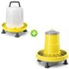 Kit Plastique 6/8 Poules Abreuvoir 10L Et Mangeoire 8,5Kg -Poulaillers kit plastique mangeoire et abreuvoir pour moyen elevage