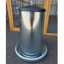 Mangeoire Galva Silo 15Kg + Couvercle -Poulaillers mangeoire metal avec couvercle 15kg
