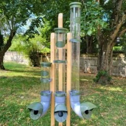 Mangeoire Pour Poule En Plastique Vert Tube Transparent 7kg Prima - Evena