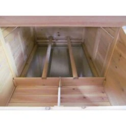 Poulailler Bantam XL 2 à 4 Poules Toit Shingle Avec Extension Parc Grillagé -Poulaillers poulailler bantam xl shingle noir vue interieur 1