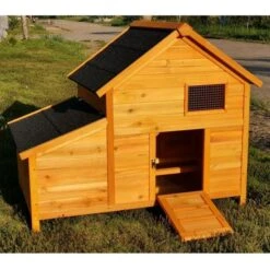 Poulailler Bantam XL Toit Shingle 2 à 4 Poules -Poulaillers poulailler bantam xl shingle noir vue profil ouvert
