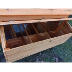 Poulailler Cémani XL Toit Bois 6 à 10 Poules -Poulaillers poulailler bois cemani xl 6 8 poules pondoir 4 nichoirs ouvert