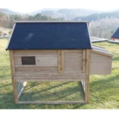 Poulailler Plymouth Toit Shingle Ouvrant 4 à 6 Poules Bois FSC Avec Extension Parc Grillagé -Poulaillers poulailler bois fsc plymouth 2 4 poules vue cote 2