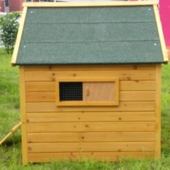 Poulailler Cémani L Toit Shingle Vert 4 à 6 Poules 11 Poulailler Cémani L Toit Shingle Vert 4 à 6 Poules -Poulaillers poulailler cemani vue cote trappe grillagee