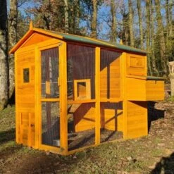 Poulailler Gaulois II Toit Shingle 6 à 10 Poules Avec Extension Parc Grillagé -Poulaillers poulailler gaulois ii 4 a 6 poules profil 1