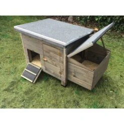 Poulailler Houdan L Toit Shingle Noir 2 Poules Bois écologique FSC -Poulaillers poulailler houdan l 2 poules vue de profil