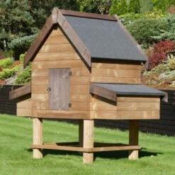 Poulailler Suisse XL Toit Shingle 8 à 10 Poules Bois Epicéa 21 Poulailler Suisse XL Toit Shingle 8 à 10 Poules Bois Epicéa -Poulaillers poulailler suisse epicea arriere