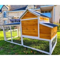 Poulailler Toit Renforcé M Toit Plastique 6 à 8 Poules -Poulaillers poulailler toit renforce 6 a 8 poules vue arriere