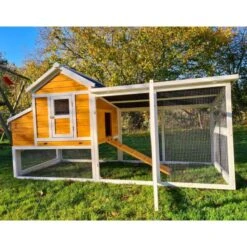 Poulailler Toit Renforcé M Toit Plastique 6 à 8 Poules -Poulaillers poulailler toit renforce 6 a 8 poules vue cote porte ouverte