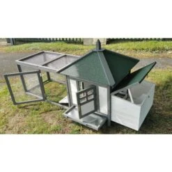 Liquidation - Poulailler Nankin Toit Shingle 2 à 4 Poules Bois FSC -Poulaillers poulailler nankin avec portes ouvertes