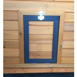 Poulailler Sussex XL Toit Shingle Noir Ouvrant 6 à 10 Poules Bois FSC -Poulaillers poulailler sussex detail porte