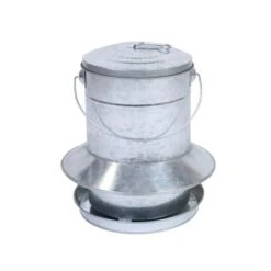 Mangeoire à Trémie Poule En Métal Galvanisé Avec Protection Anti-pluie 9kg - Gaun