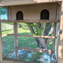 Volière Pour Oiseaux En Bois Double Toit Shingle -Poulaillers voli re oiseaux ext rieur 2 parties focus nichoir partie haute