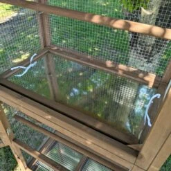 Volière Pour Oiseaux En Bois Double Toit Shingle -Poulaillers voli re oiseaux ext rieur 2 parties focus tiroir dejection haut