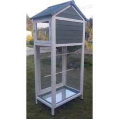 Volière Oiseaux En Bois Avec Toit Shingle Inséparable Bleue Et Blanche 14 Volière Oiseaux En Bois Avec Toit Shingle Inséparable Bleue Et Blanche -Poulaillers voliere inseparable 2