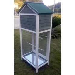 Volière Oiseaux En Bois Avec Toit Shingle Inséparable Bleue Et Blanche 13 Volière Oiseaux En Bois Avec Toit Shingle Inséparable Bleue Et Blanche -Poulaillers voliere inseparable 4